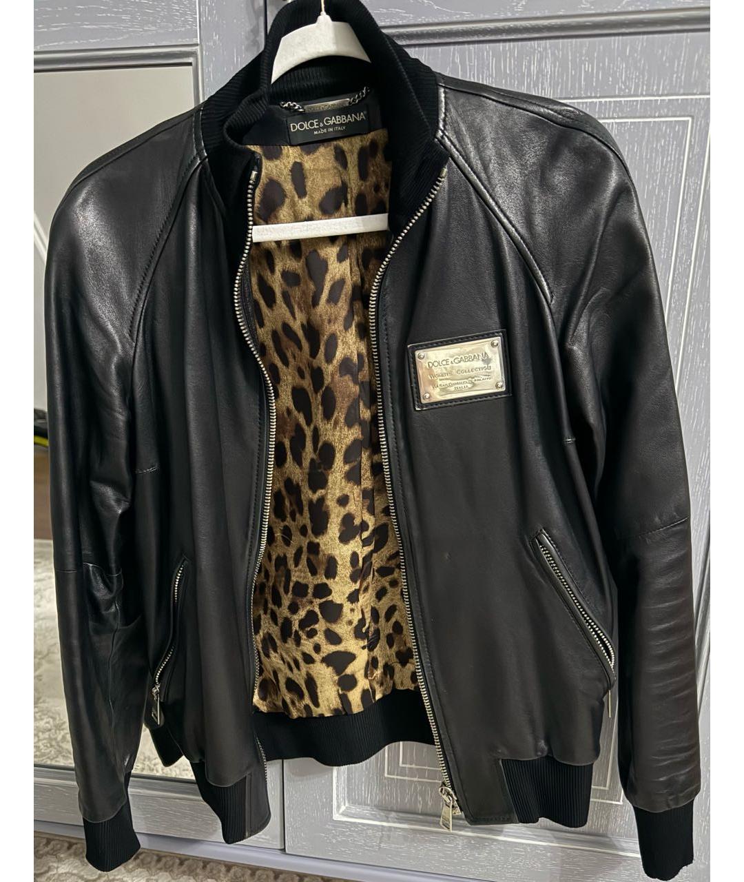 DOLCE&GABBANA Черная кожаная куртка, фото 5