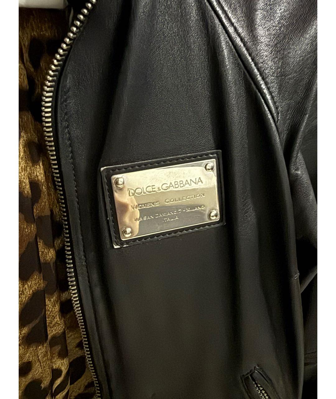 DOLCE&GABBANA Черная кожаная куртка, фото 4