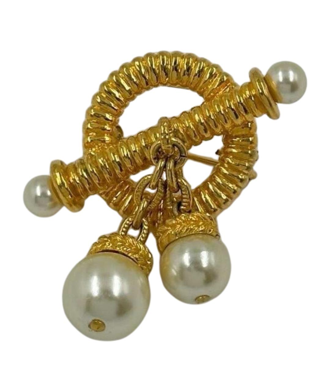 MOSCHINO Золотая позолоченная булавка / брошь, фото 1