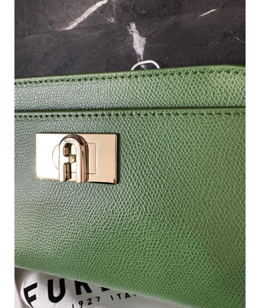 FURLA Зеленая кожаная сумка через плечо, фото 7