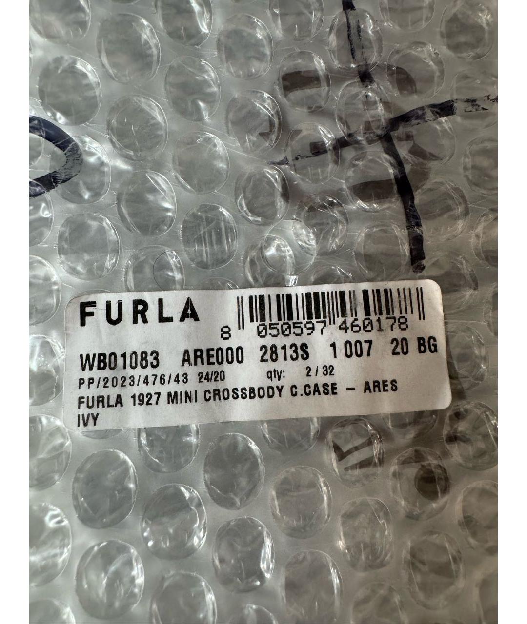 FURLA Зеленая кожаная сумка через плечо, фото 5