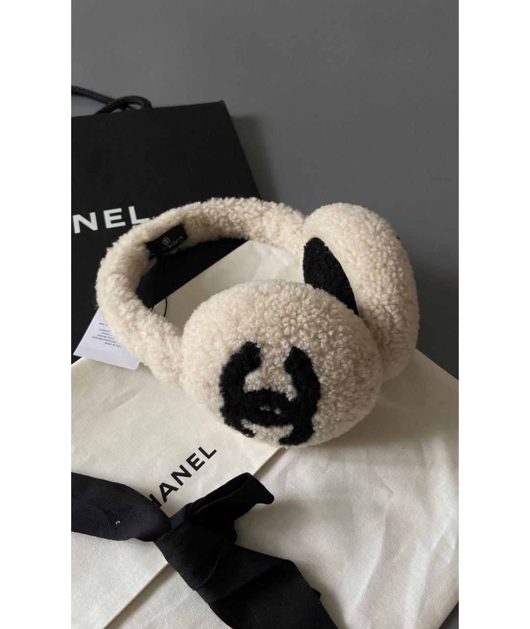 CHANEL Бежевые шерстяные наушники, фото 2