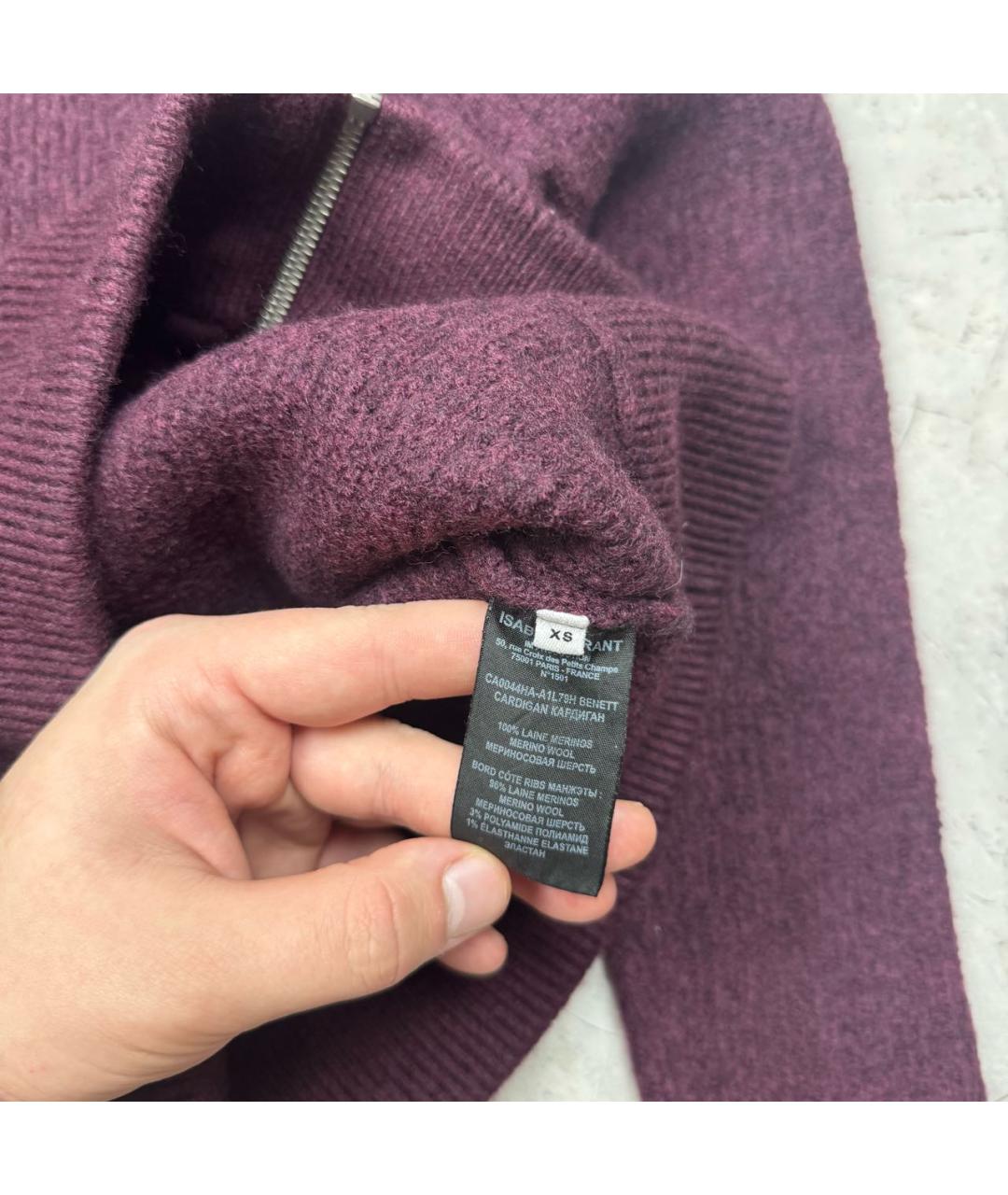 ISABEL MARANT Бордовый шерстяной кардиган, фото 3