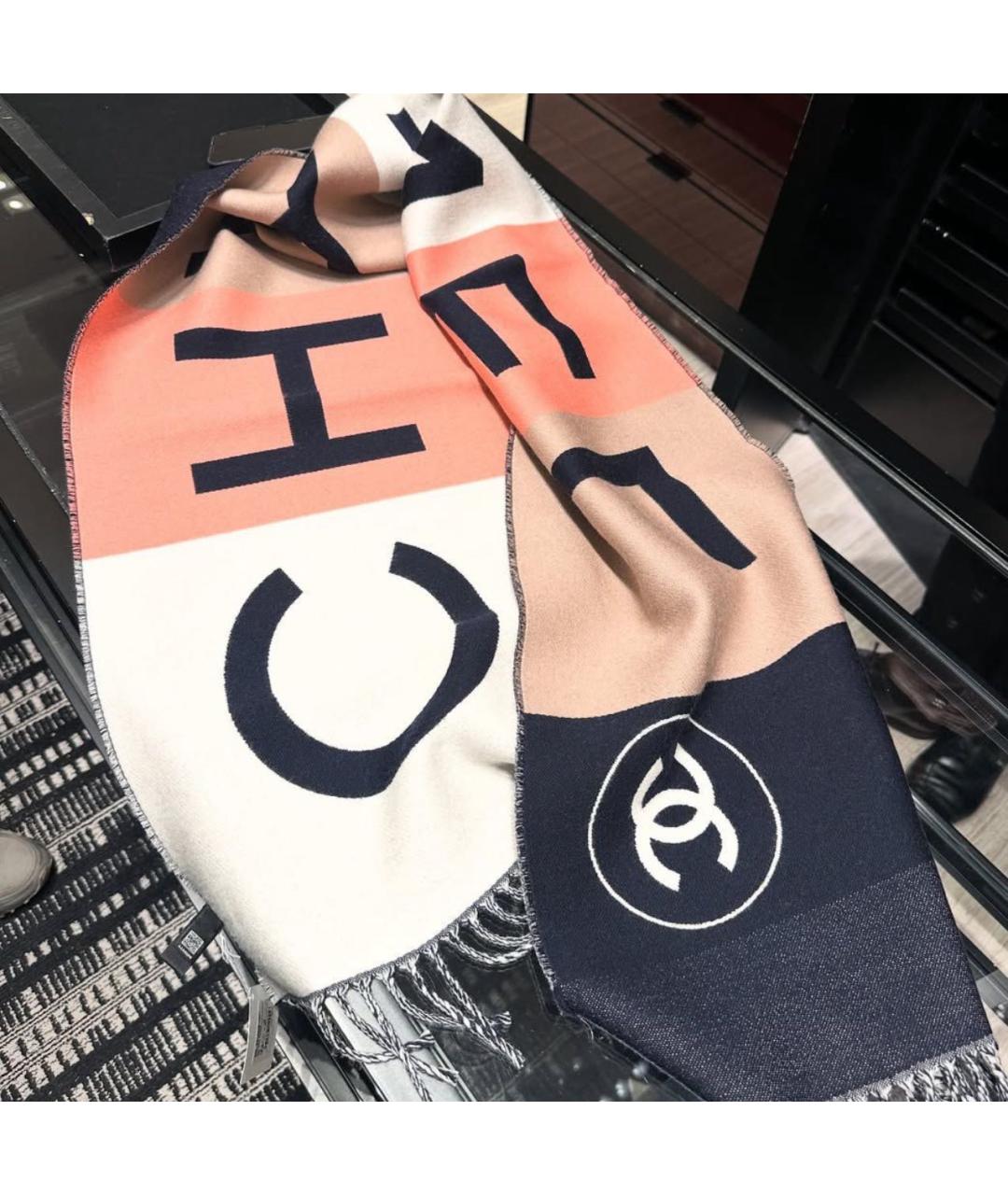 CHANEL Мульти шерстяной шарф, фото 3