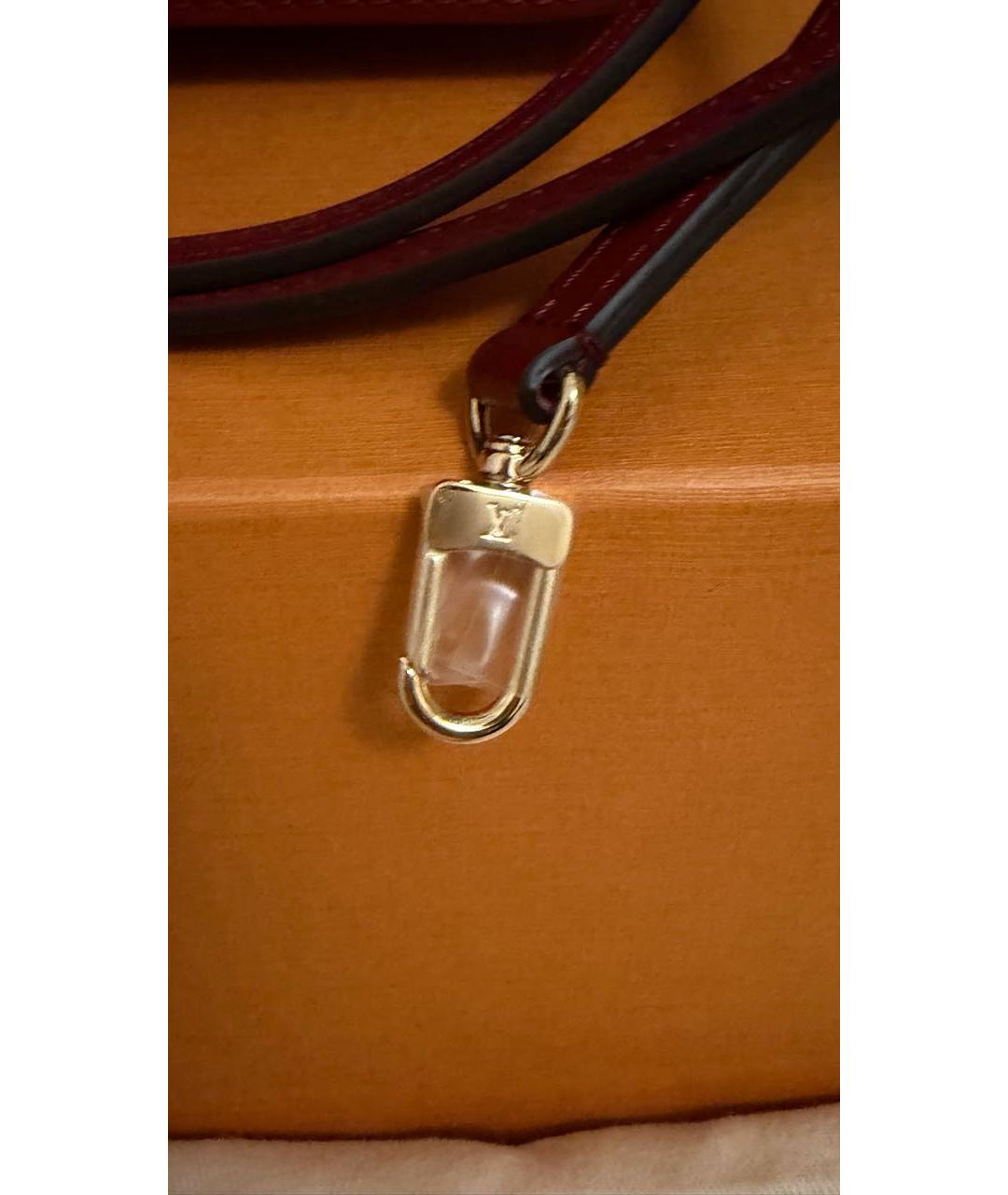 LOUIS VUITTON Бордовая кожаная сумка с короткими ручками, фото 6