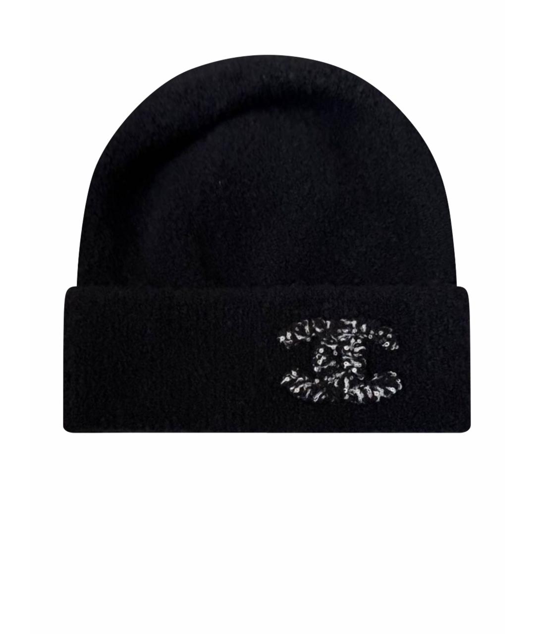 CHANEL Черная кашемировая шапка, фото 1