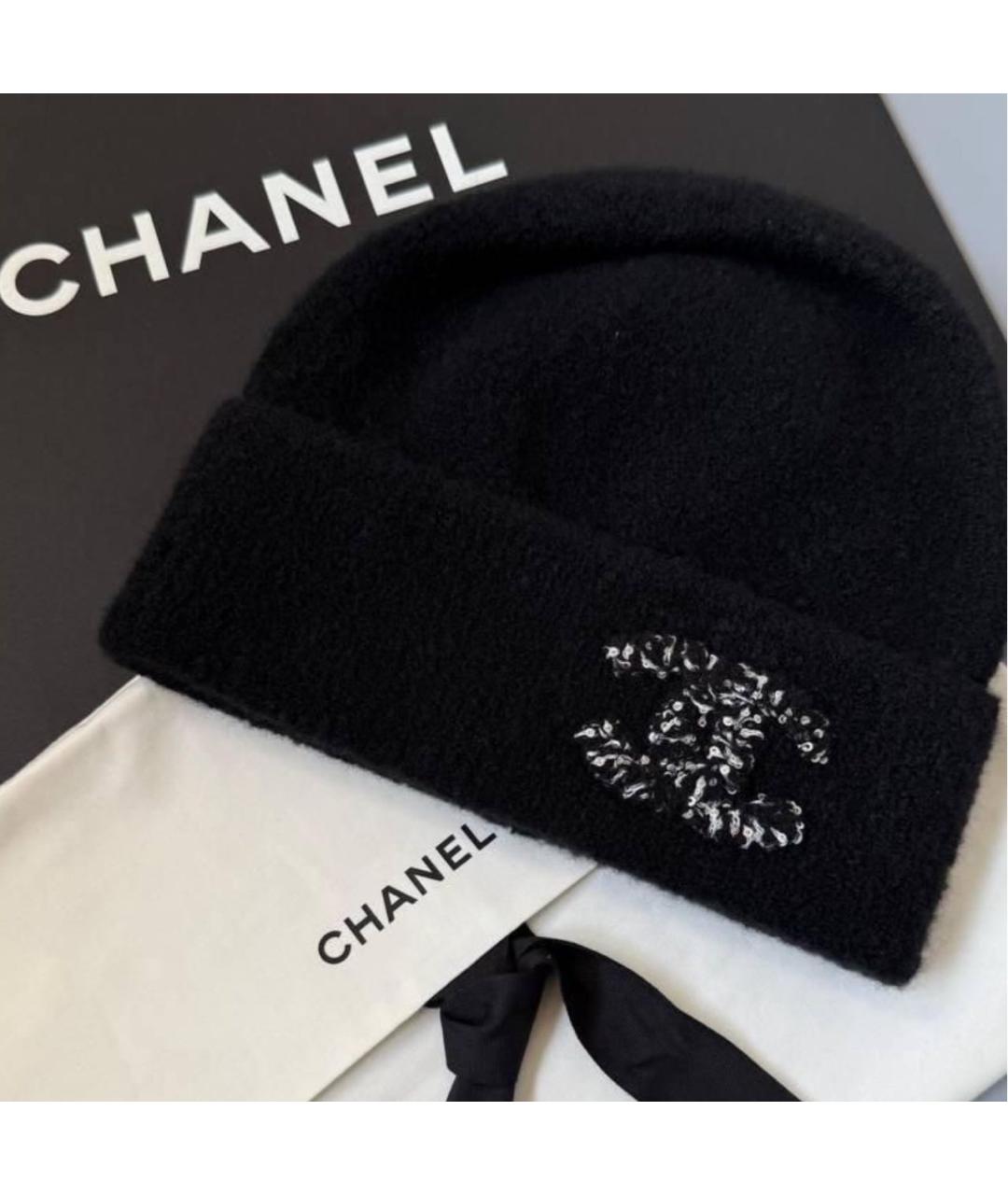 CHANEL Черная кашемировая шапка, фото 3