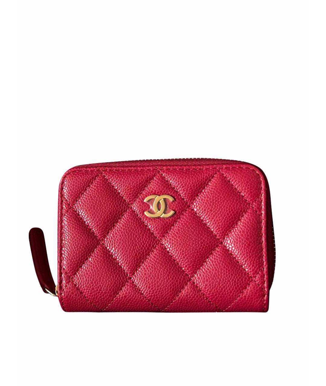 CHANEL Красный кожаный кошелек, фото 3