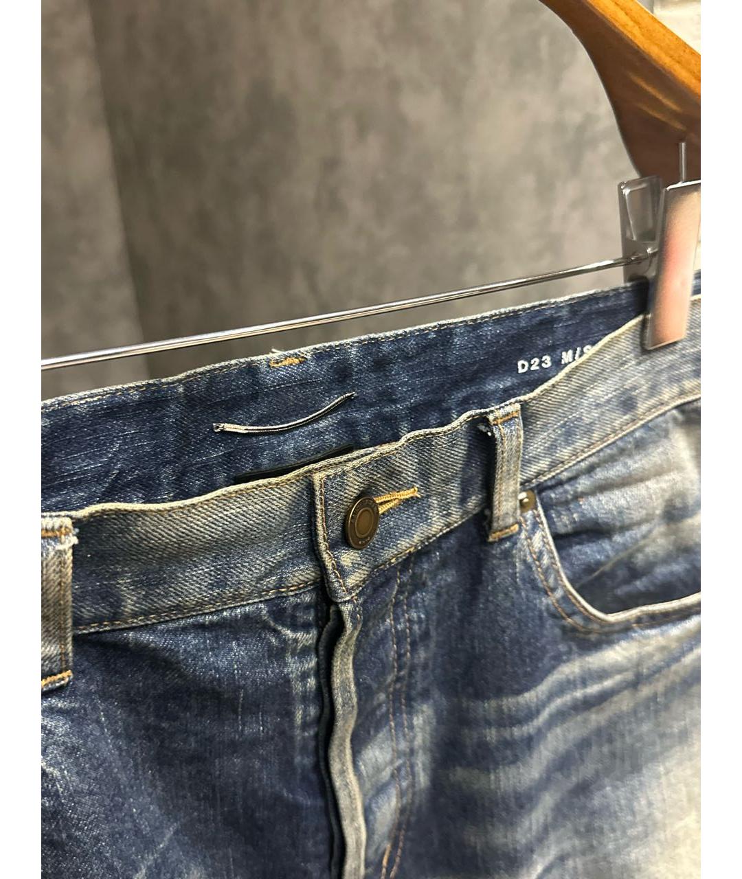SAINT LAURENT Синие хлопковые прямые джинсы, фото 4