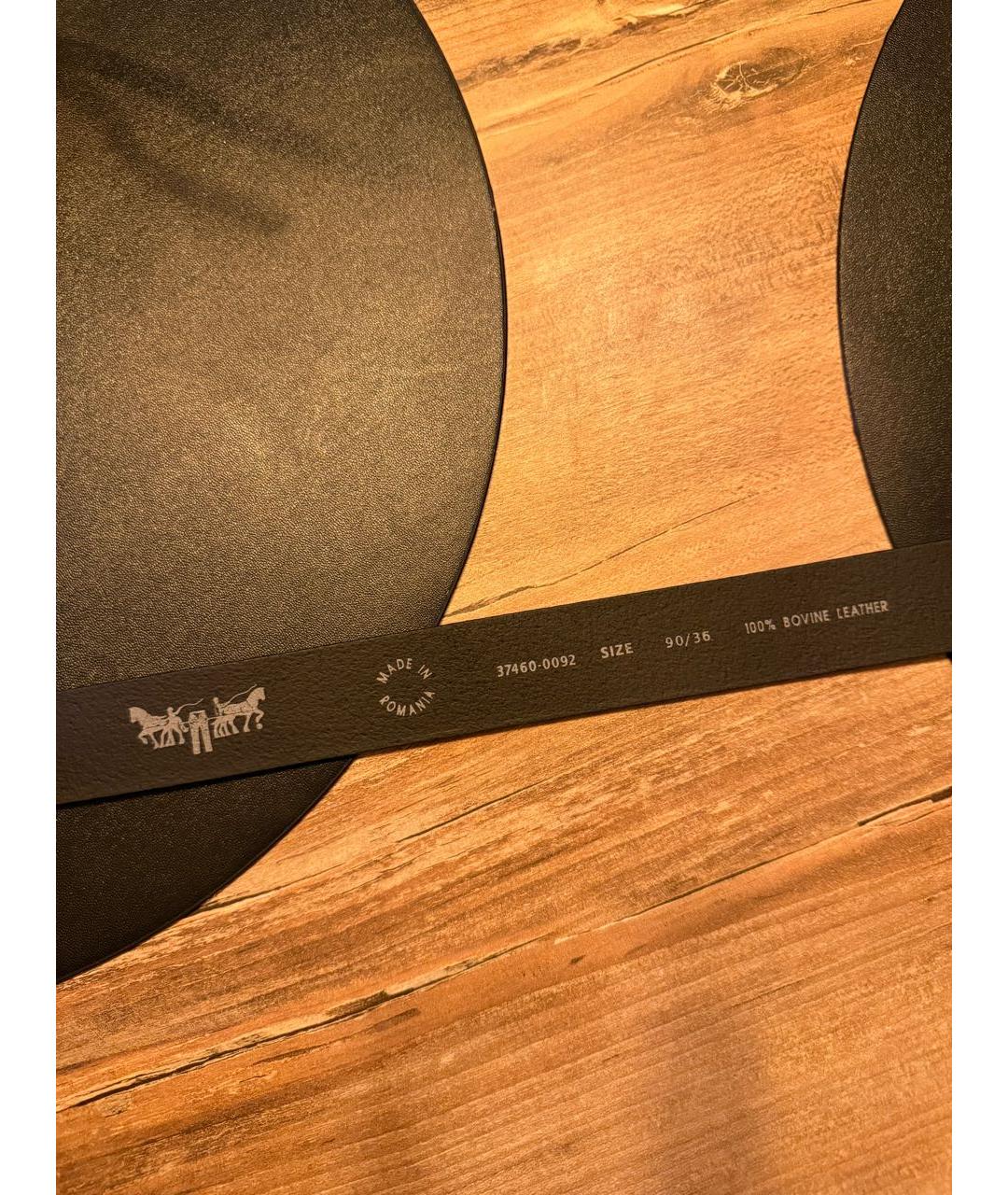 LEVI'S Черный кожаный ремень, фото 3