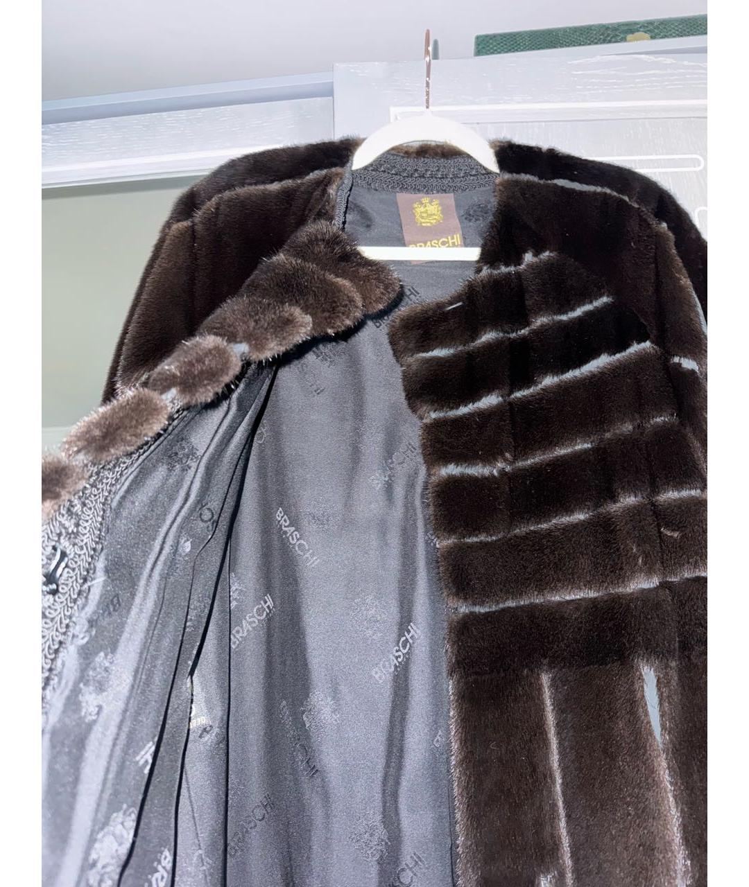 BRASCHI Коричневая меховая шуба, фото 2