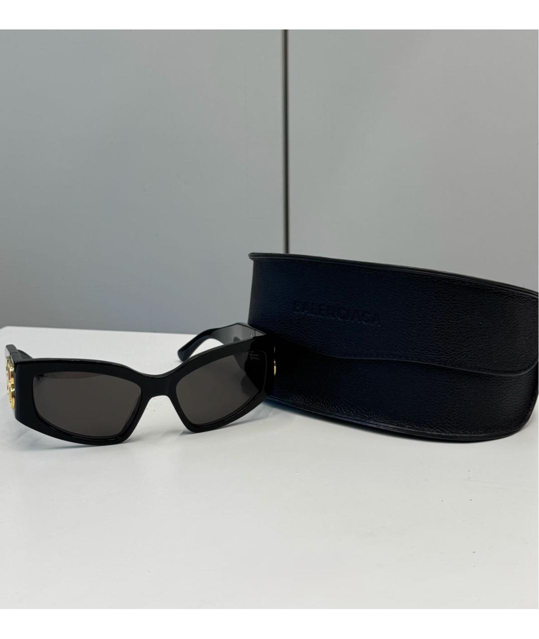 BALENCIAGA Черные пластиковые солнцезащитные очки, фото 5