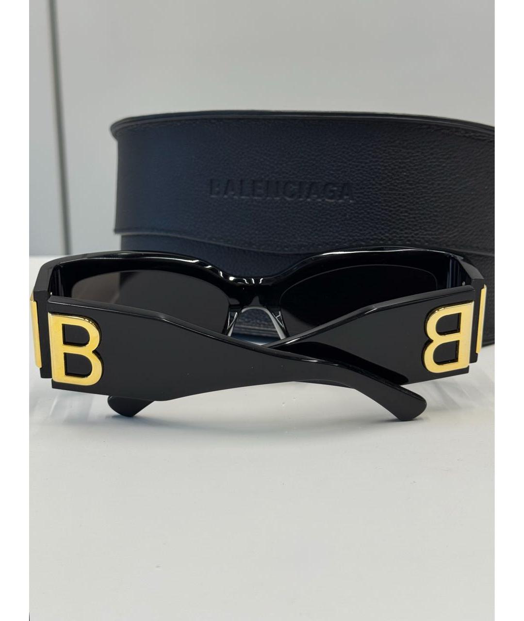 BALENCIAGA Черные пластиковые солнцезащитные очки, фото 4