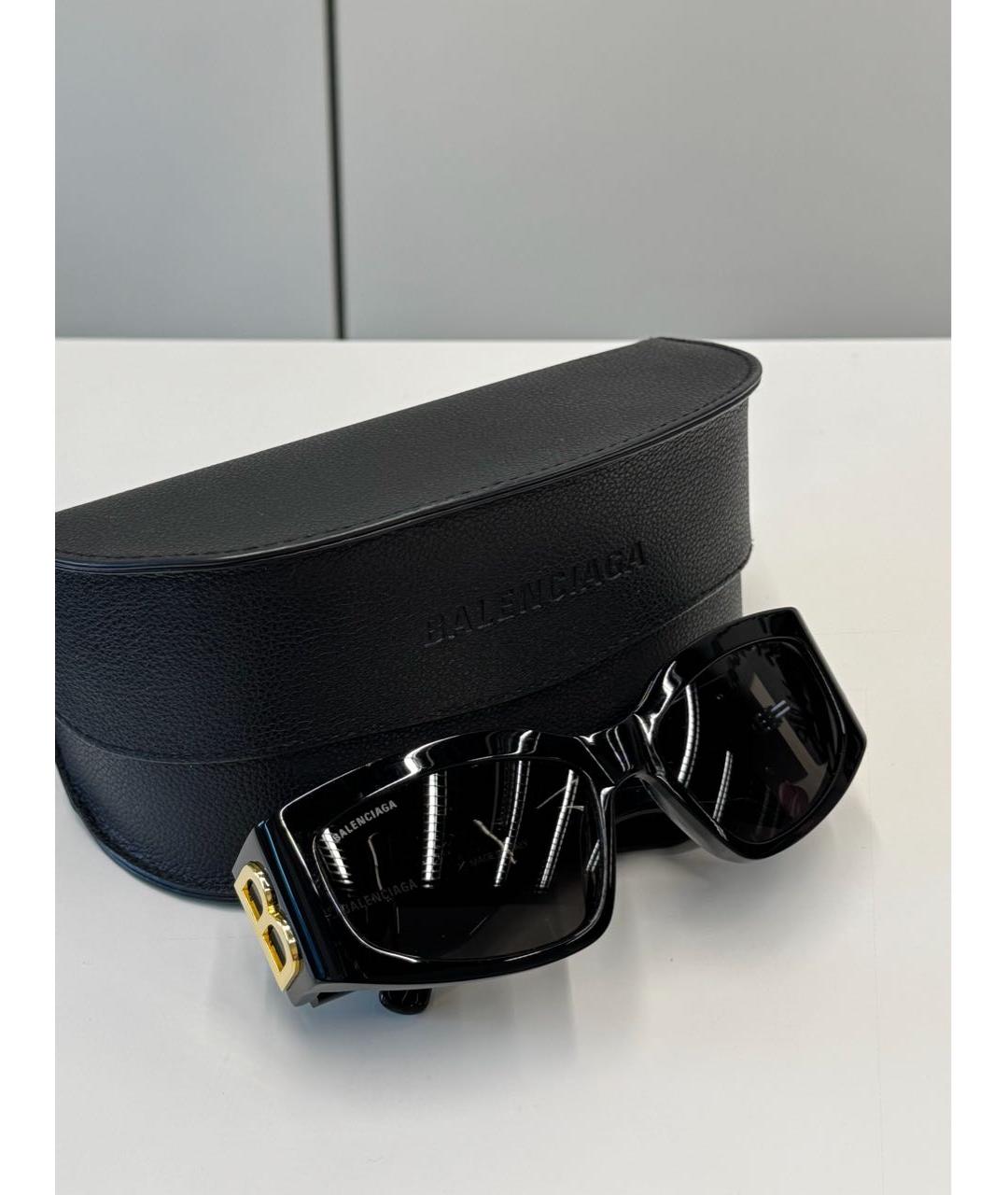 BALENCIAGA Черные пластиковые солнцезащитные очки, фото 2