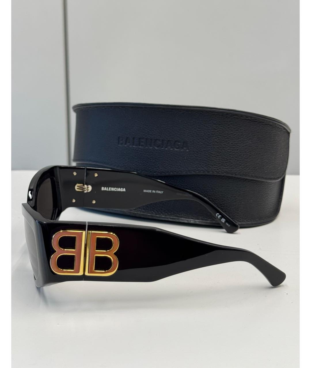 BALENCIAGA Черные пластиковые солнцезащитные очки, фото 3