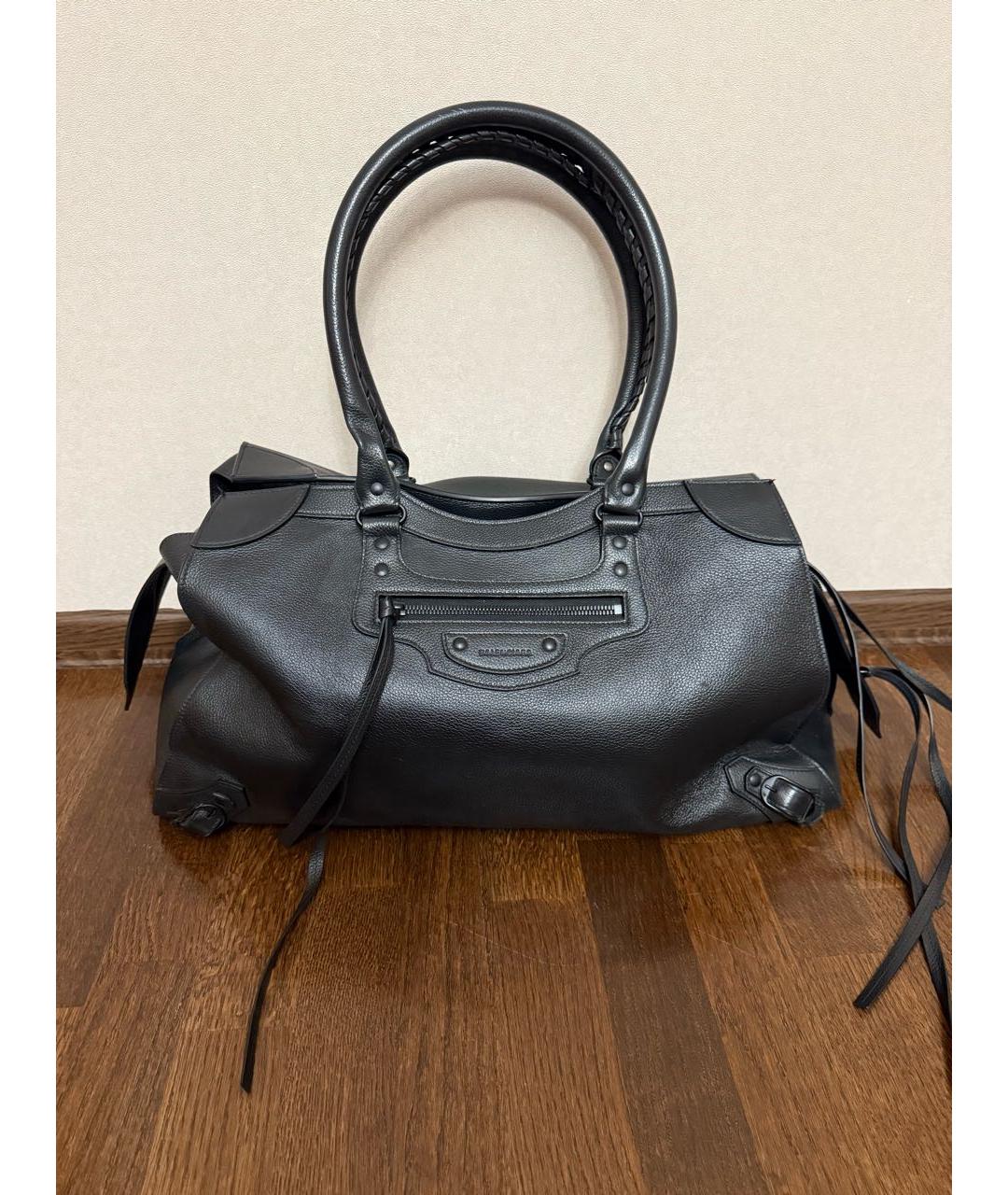 BALENCIAGA Черная кожаная дорожная/спортивная сумка, фото 9