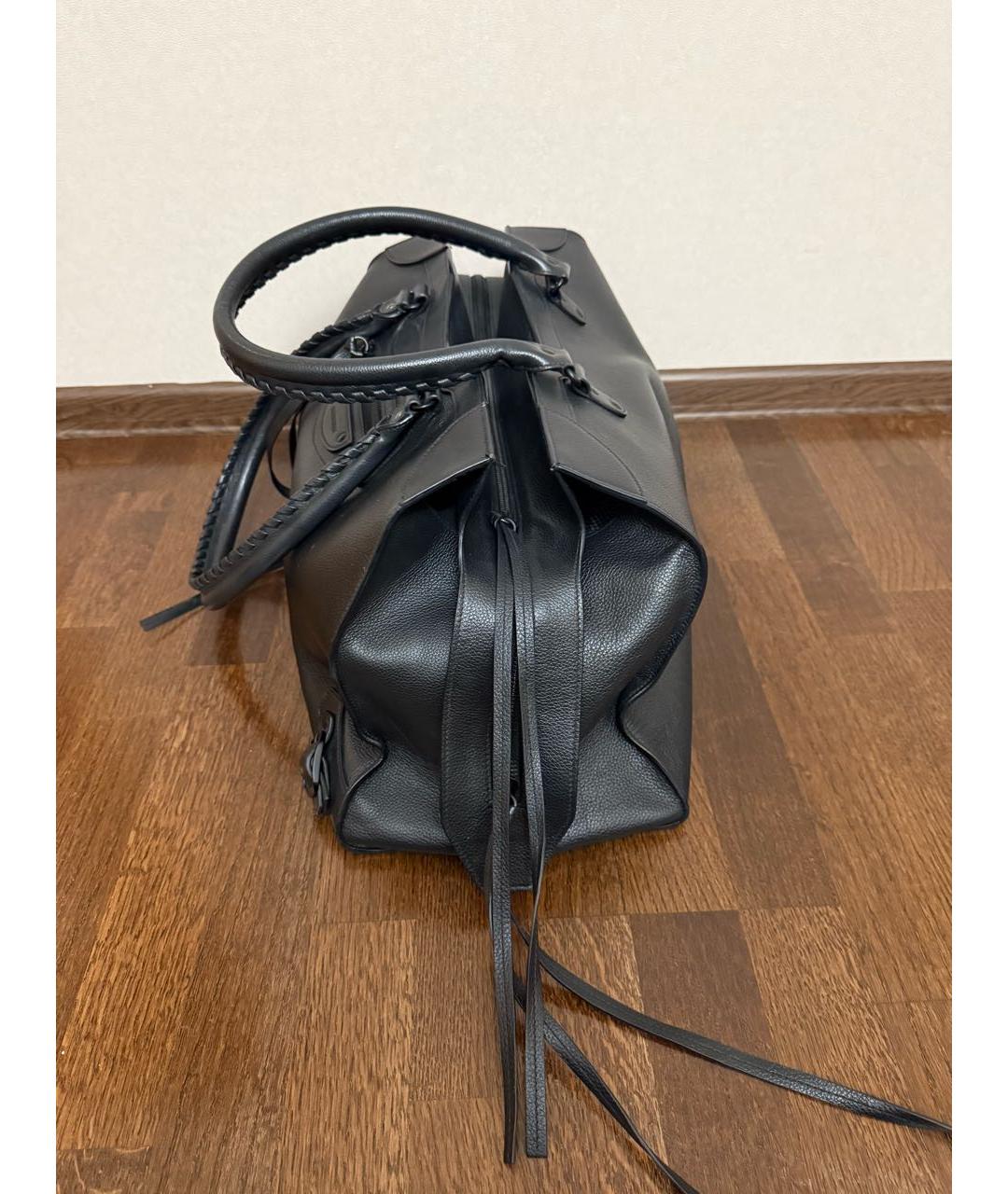 BALENCIAGA Черная кожаная дорожная/спортивная сумка, фото 2