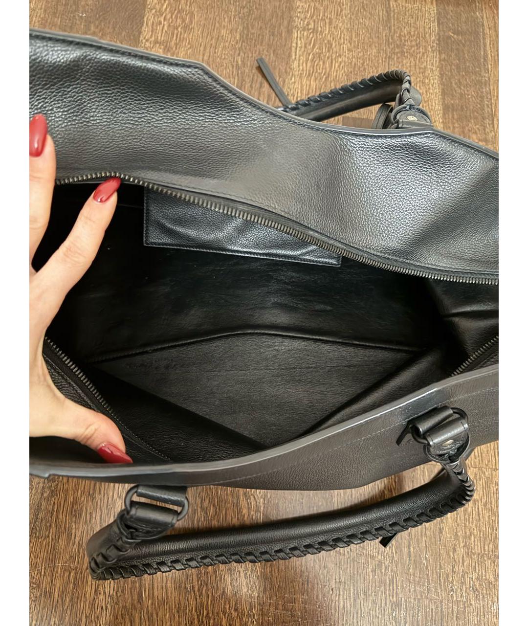 BALENCIAGA Черная кожаная дорожная/спортивная сумка, фото 4