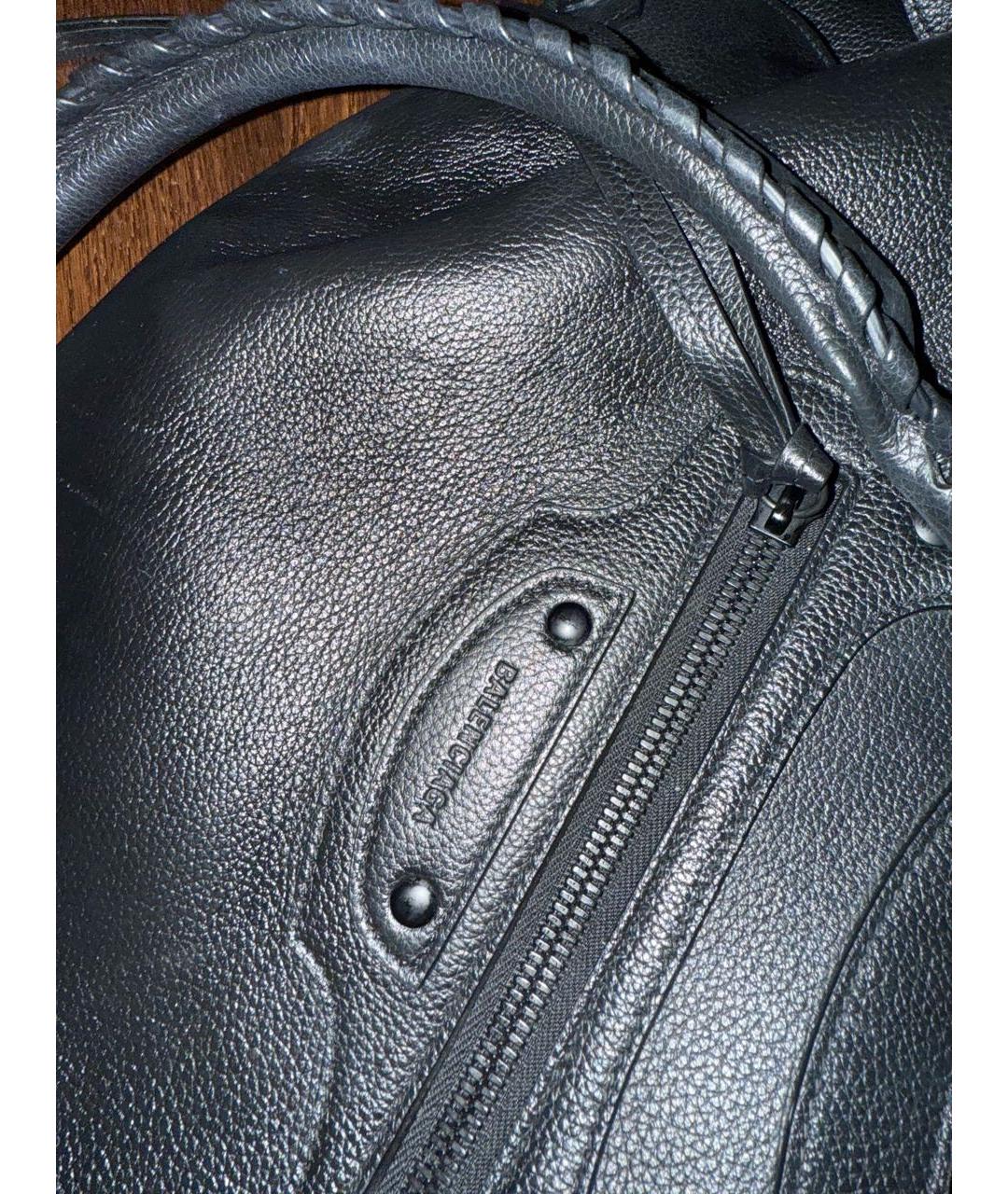 BALENCIAGA Черная кожаная дорожная/спортивная сумка, фото 5