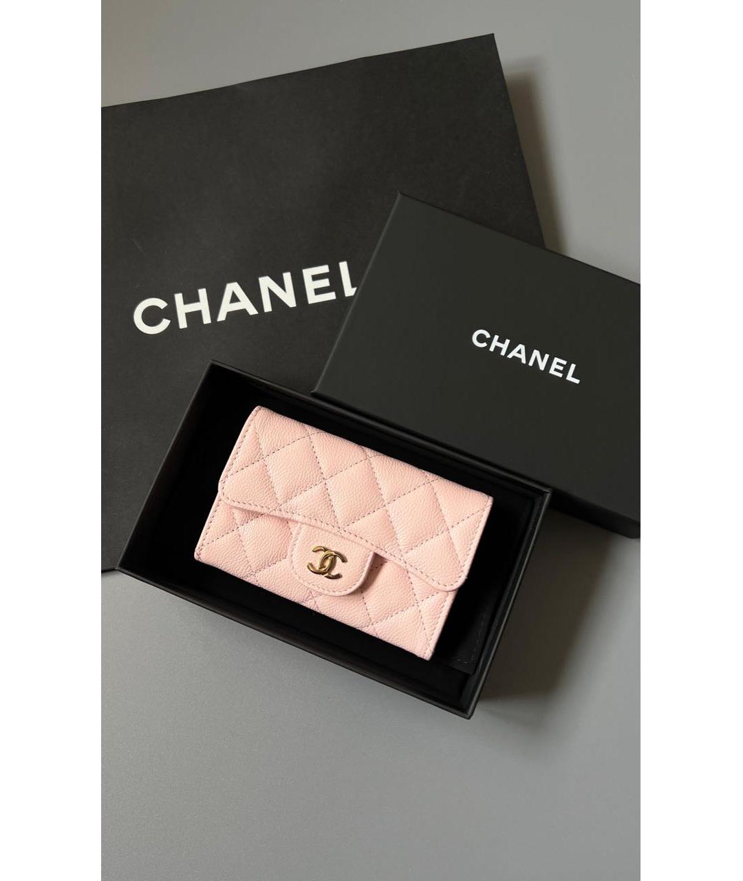 CHANEL Бежевый кожаный кошелек, фото 2