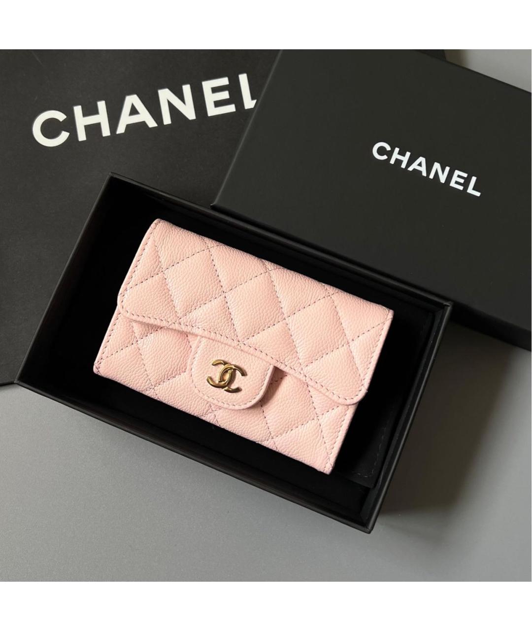 CHANEL Бежевый кожаный кошелек, фото 3