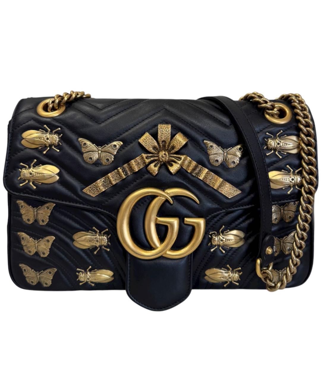 GUCCI Черная кожаная сумка через плечо, фото 9