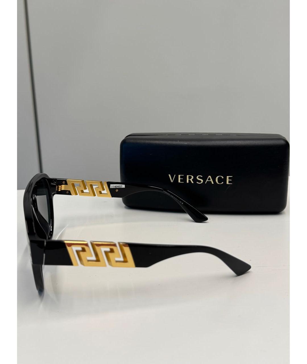 VERSACE Черные пластиковые солнцезащитные очки, фото 2