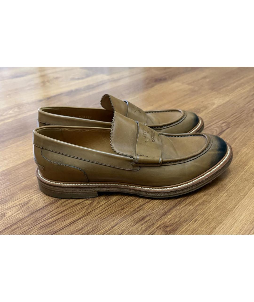 GUCCI Коричневые кожаные лоферы, фото 6