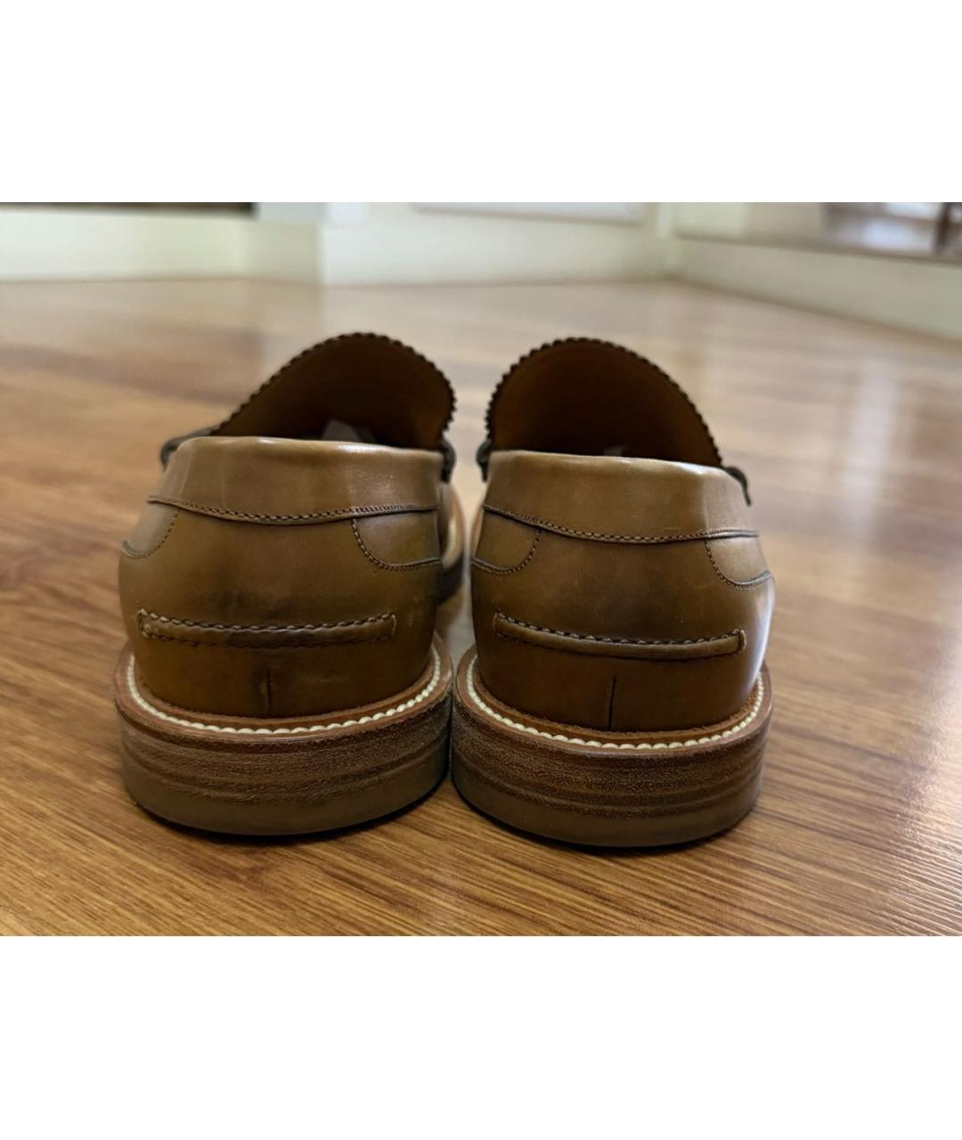 GUCCI Коричневые кожаные лоферы, фото 4