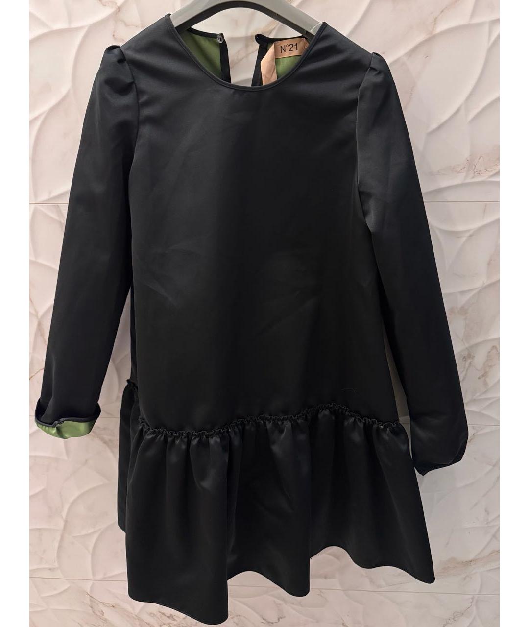 NO. 21 Черное полиэстеровое коктейльное платье, фото 8