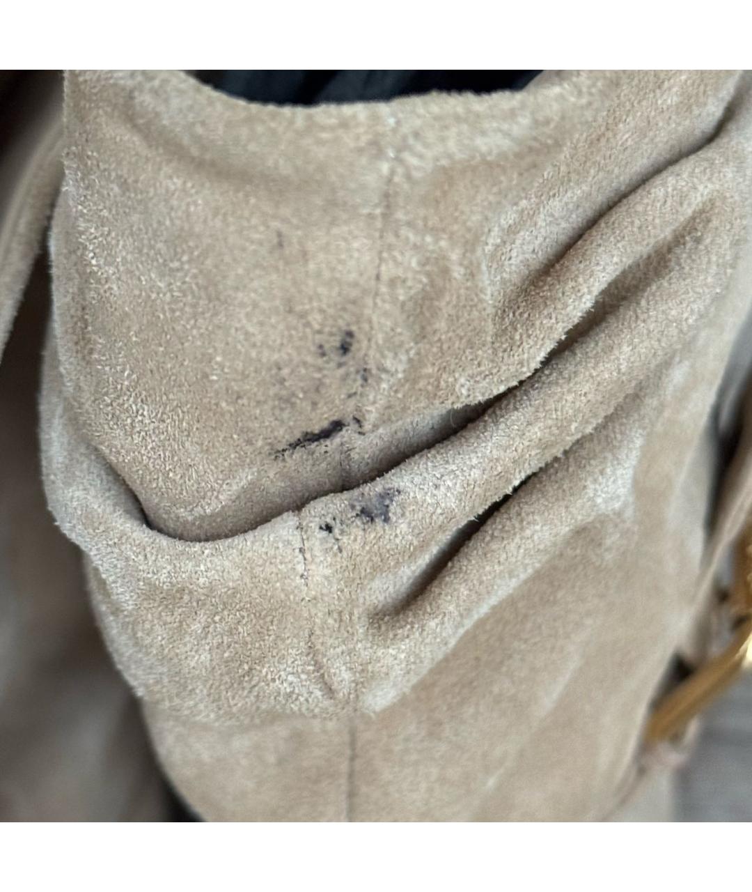LOUIS VUITTON Бежевые замшевые ботильоны, фото 7