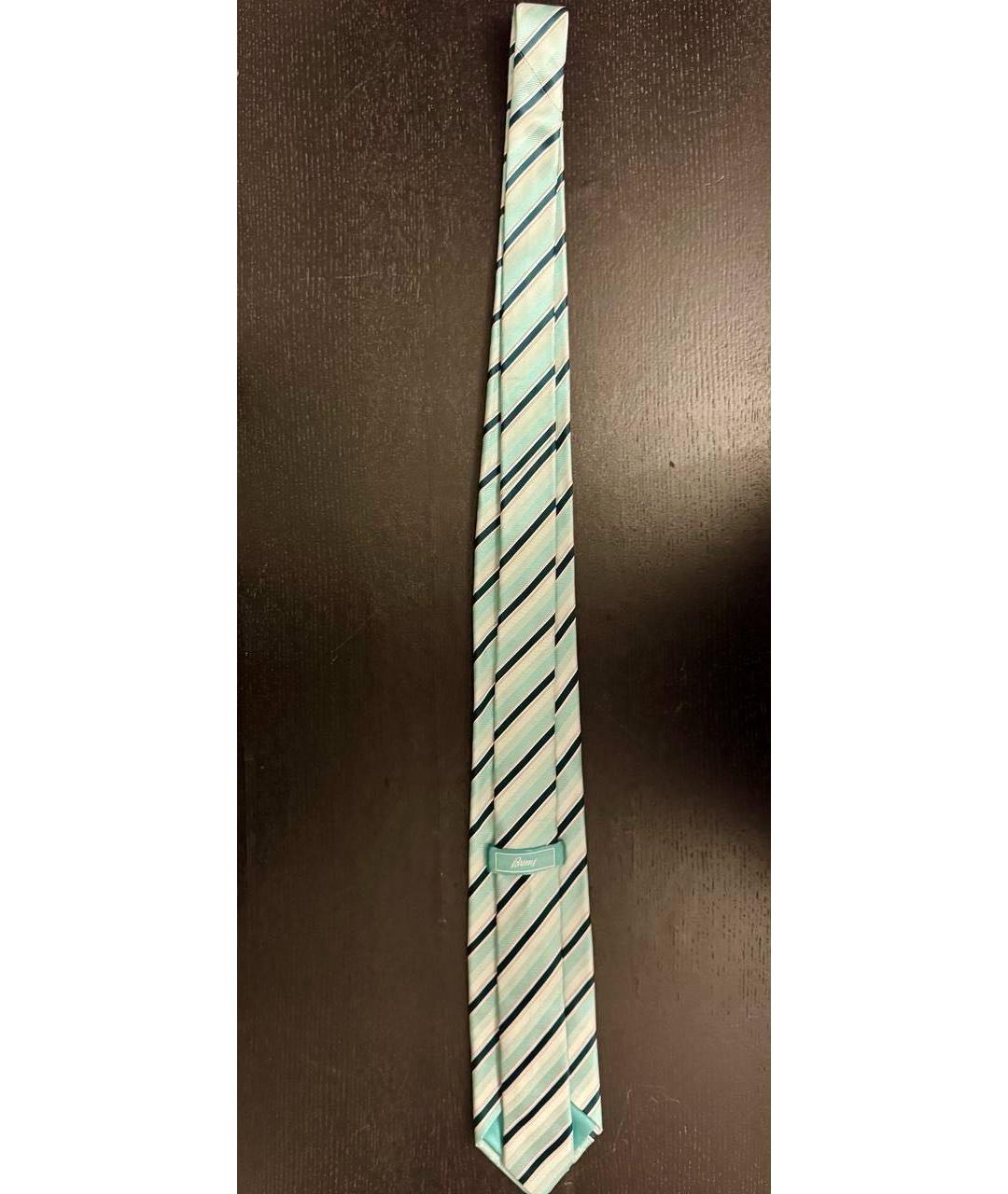 BRIONI Бирюзовый шелковый галстук, фото 6