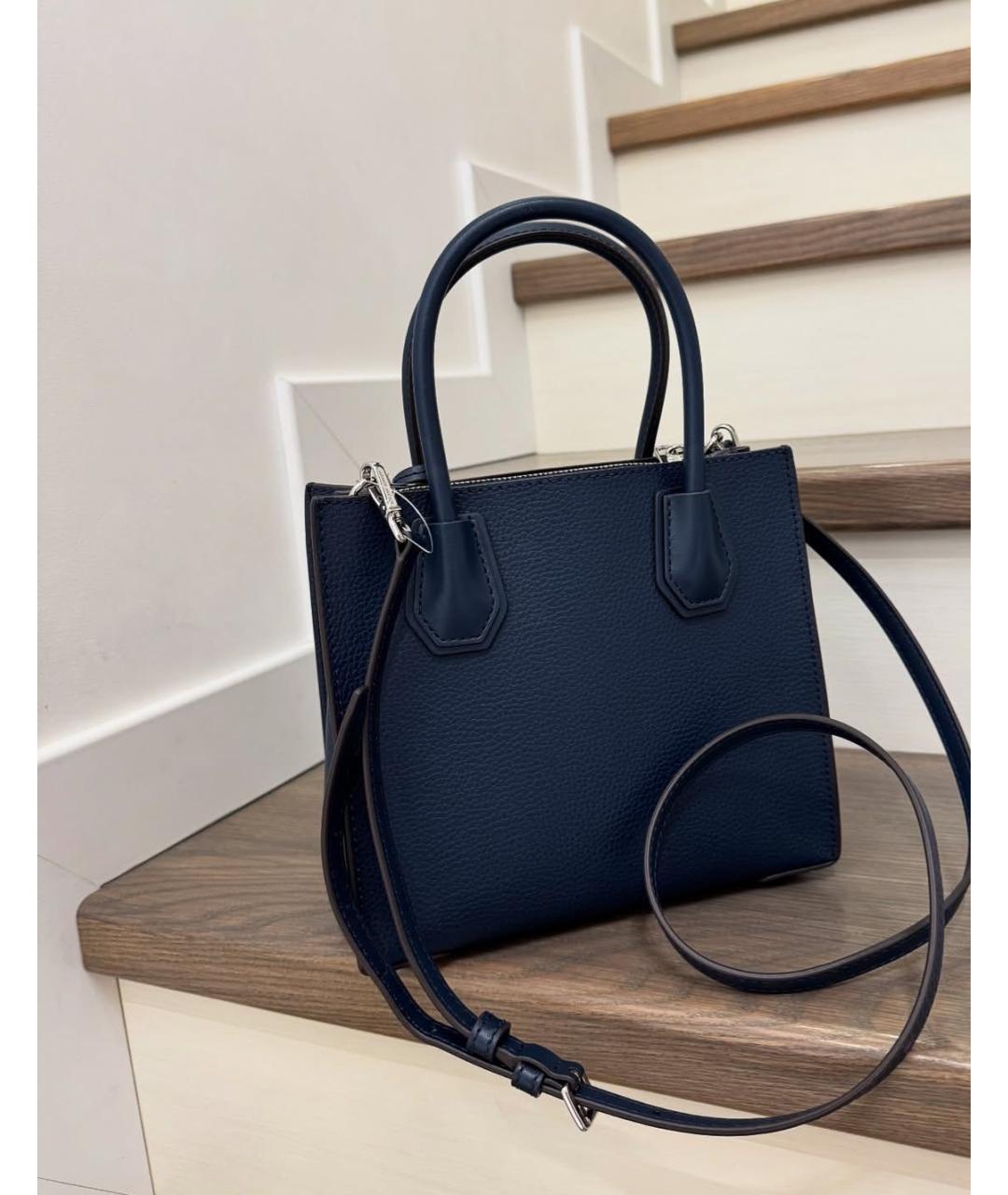 MICHAEL KORS Синяя кожаная сумка с короткими ручками, фото 5