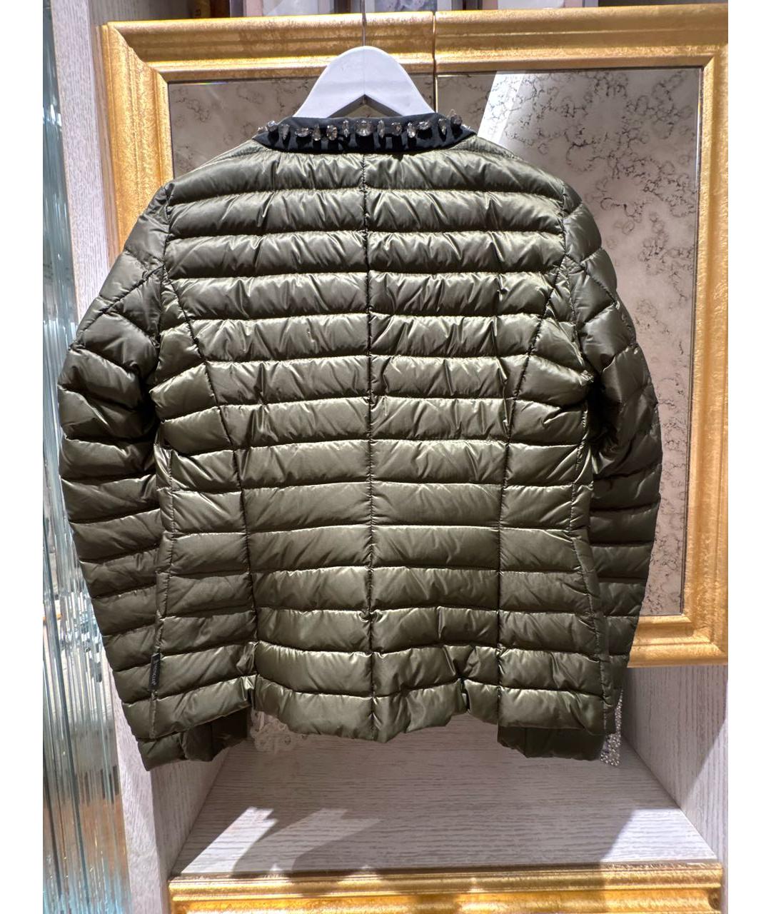 MONCLER Хаки полиамидовый пуховик, фото 2