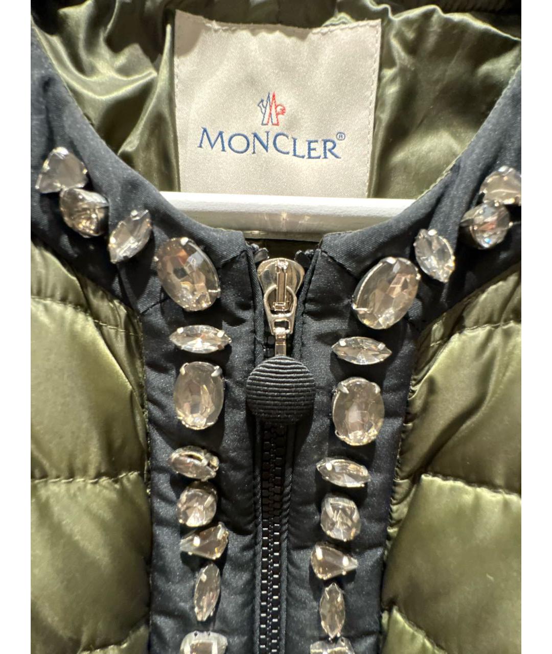MONCLER Хаки полиамидовый пуховик, фото 5