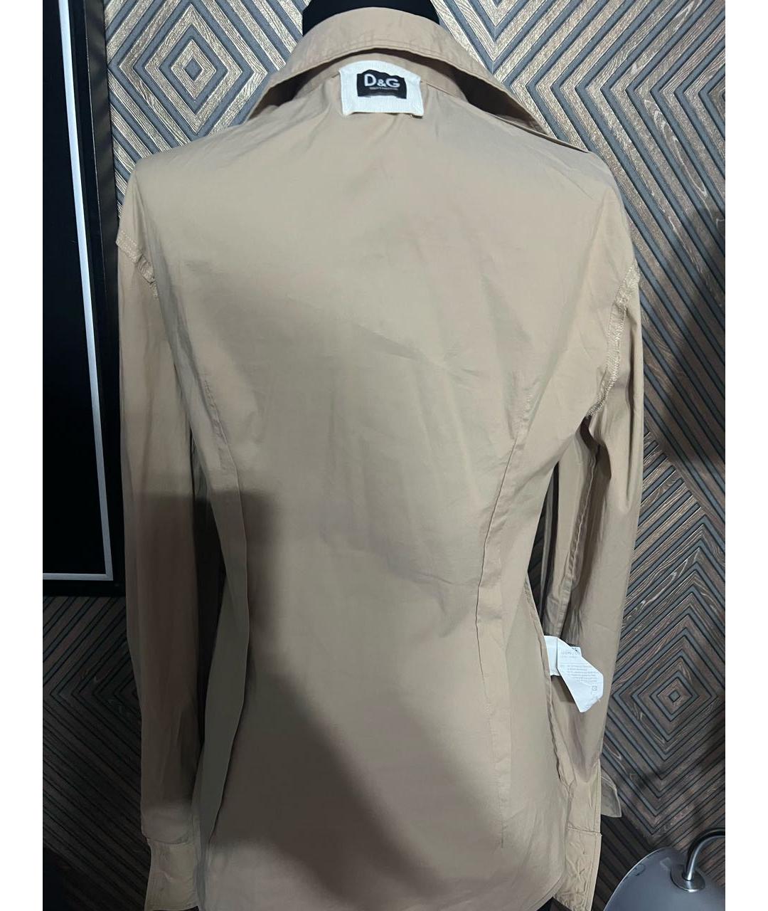 DOLCE&GABBANA Бежевая хлопковая рубашка, фото 3