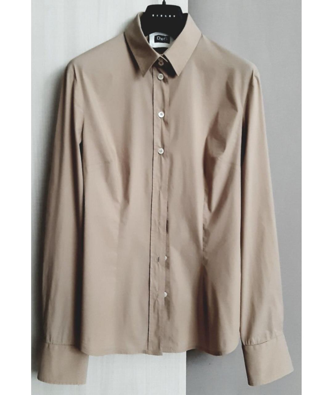DOLCE&GABBANA Бежевая хлопковая рубашка, фото 8
