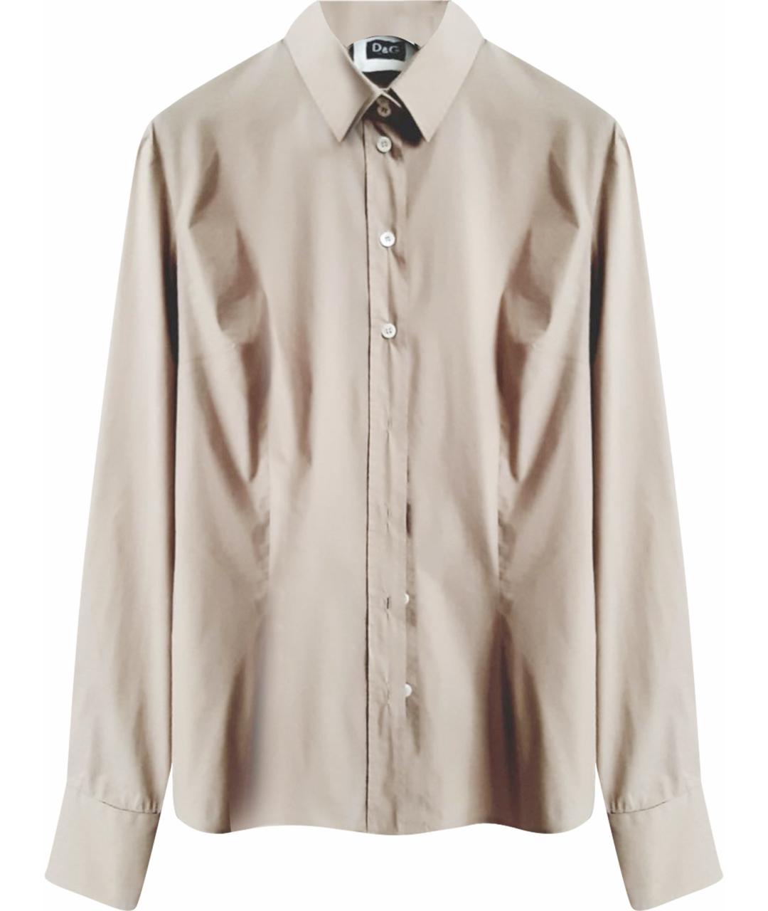 DOLCE&GABBANA Бежевая хлопковая рубашка, фото 1