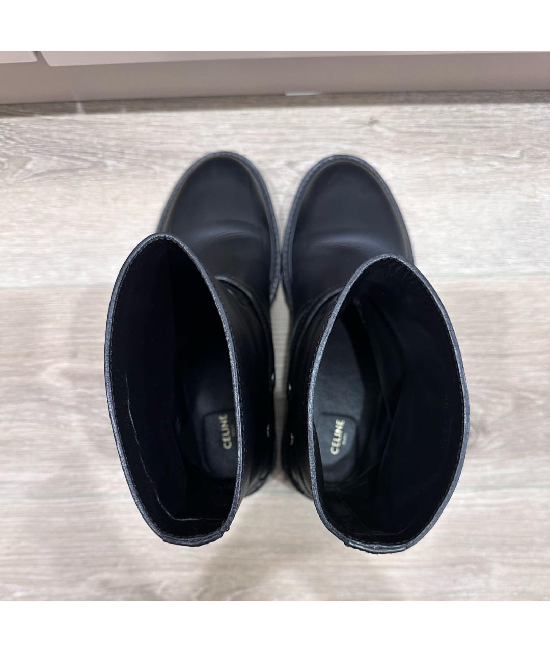 CELINE Черные кожаные полусапоги, фото 3