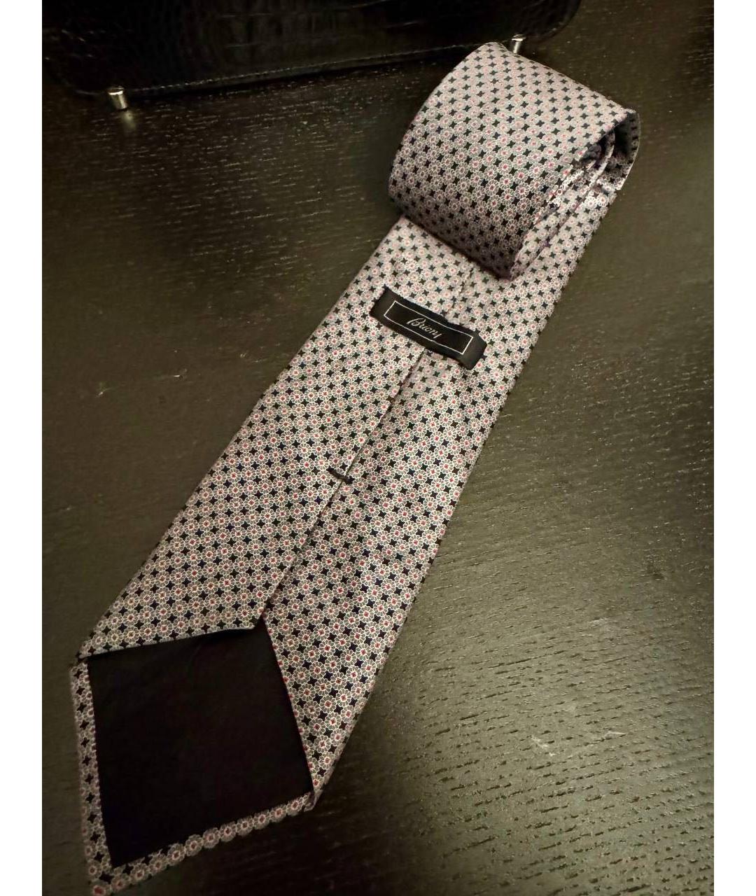 BRIONI Серый шелковый галстук, фото 2