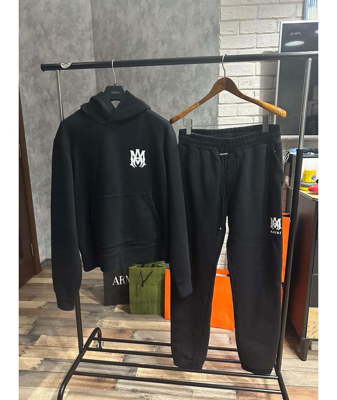 AMIRI Черный хлопковый спортивный костюм, фото 5