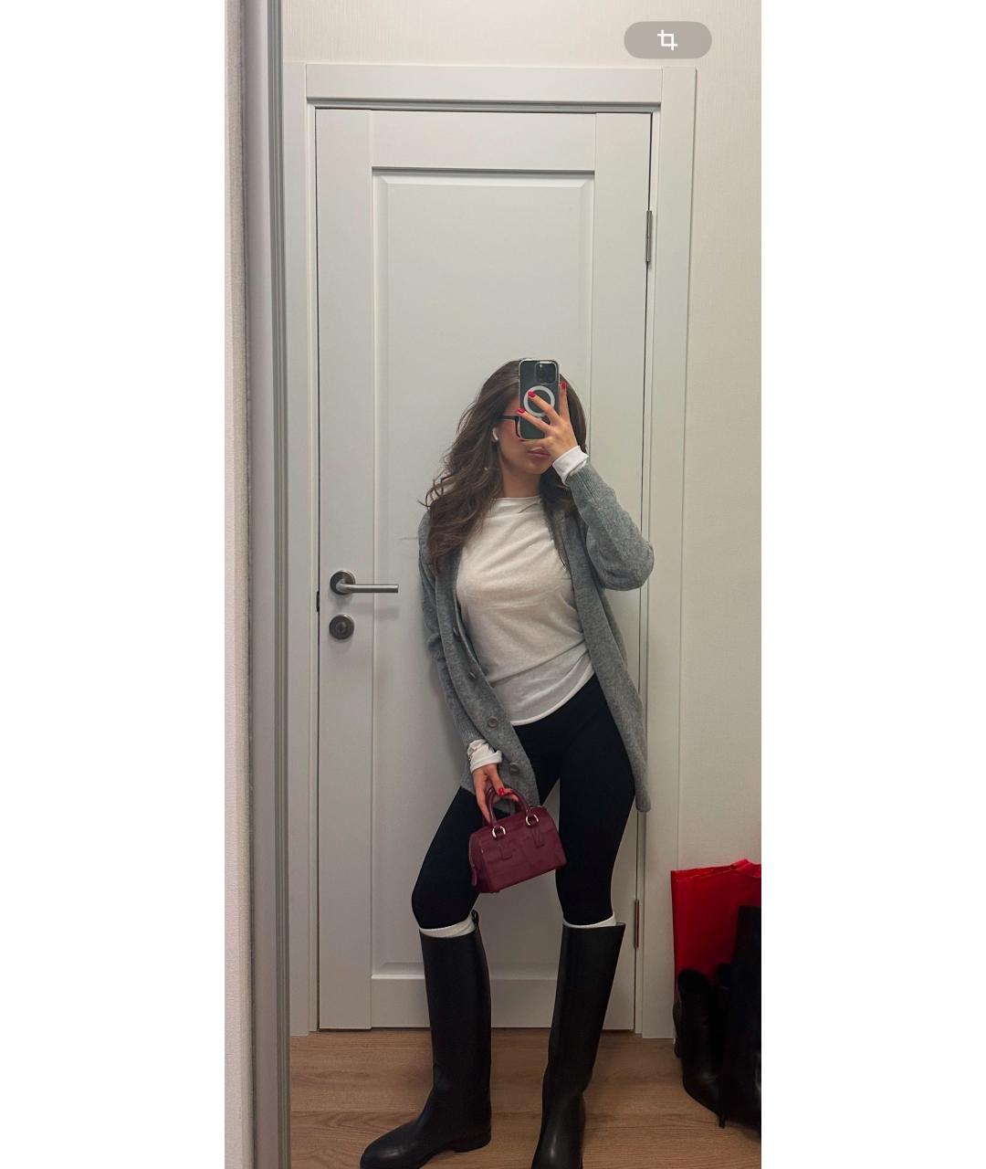 FURLA Бордовая кожаная сумка с короткими ручками, фото 2