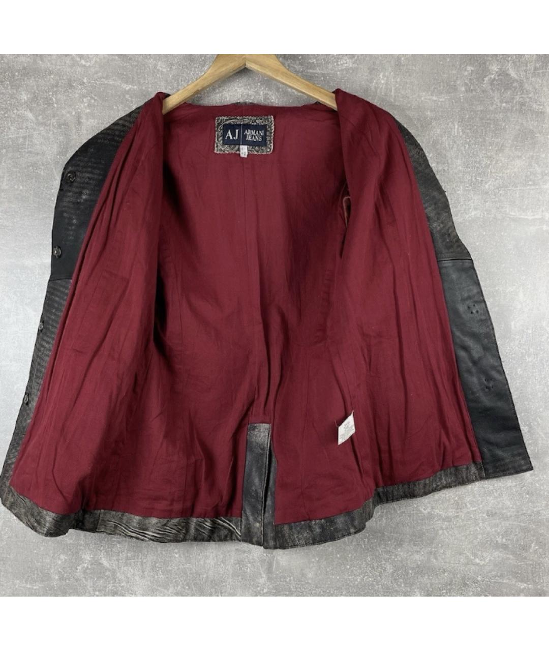 ARMANI JEANS Серая кожаная куртка, фото 8