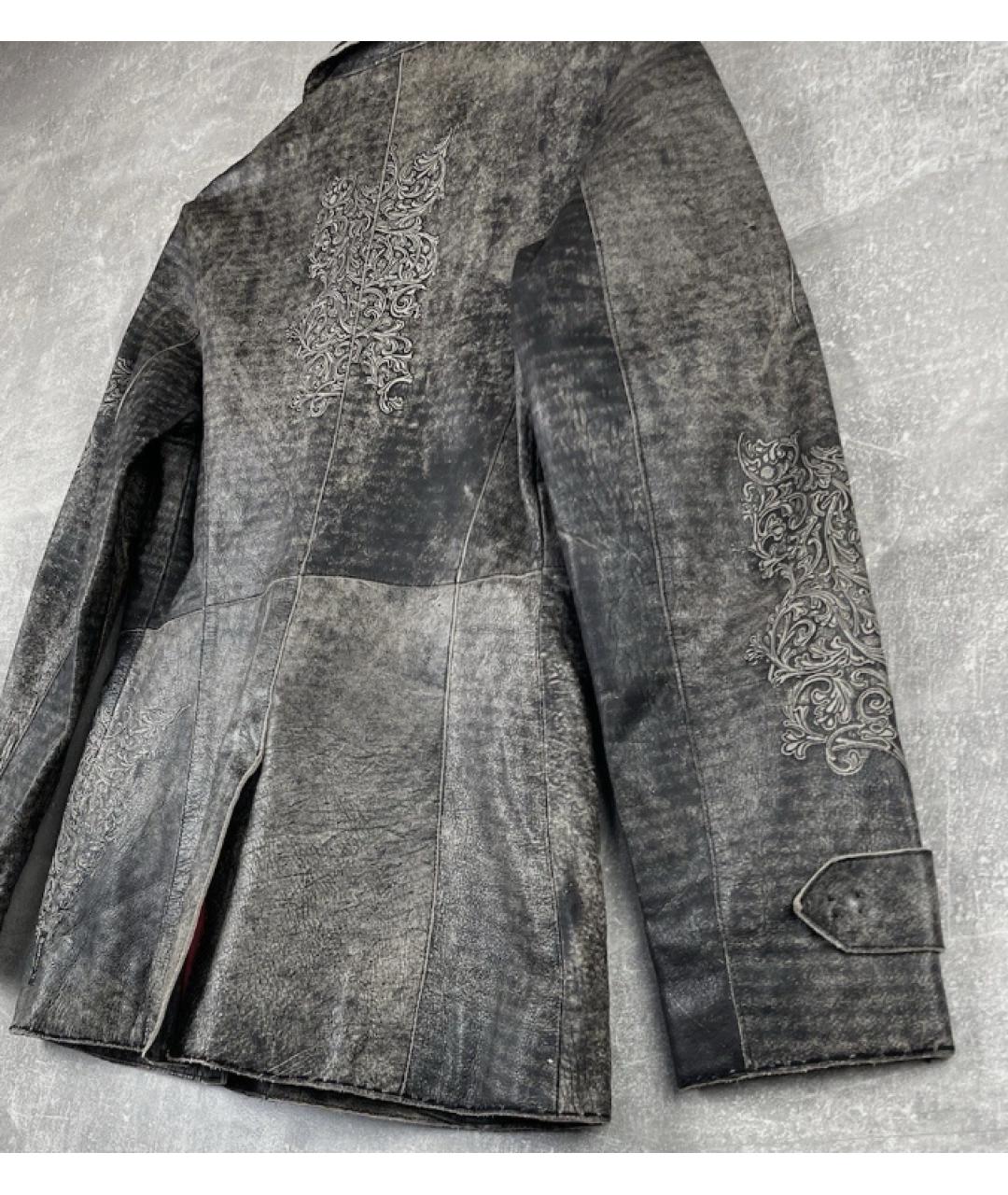 ARMANI JEANS Серая кожаная куртка, фото 5