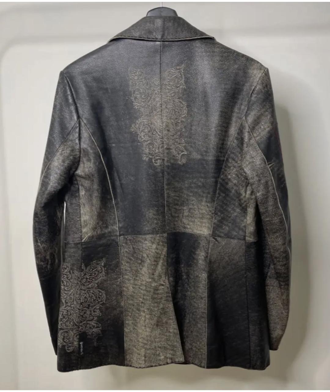 ARMANI JEANS Серая кожаная куртка, фото 2