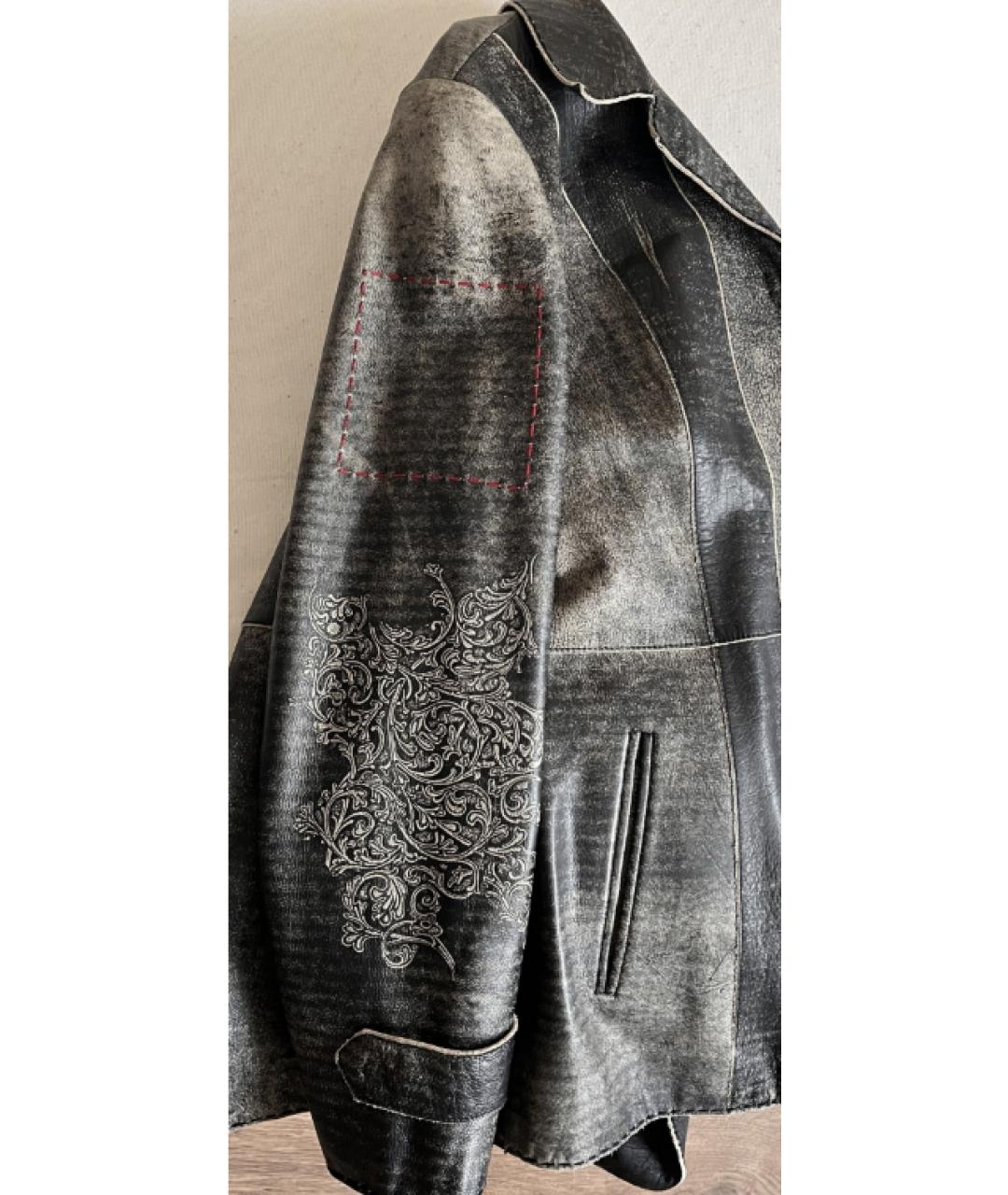 ARMANI JEANS Серая кожаная куртка, фото 6