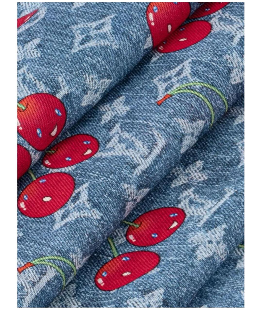 LOUIS VUITTON Голубой шерстяной платок, фото 3