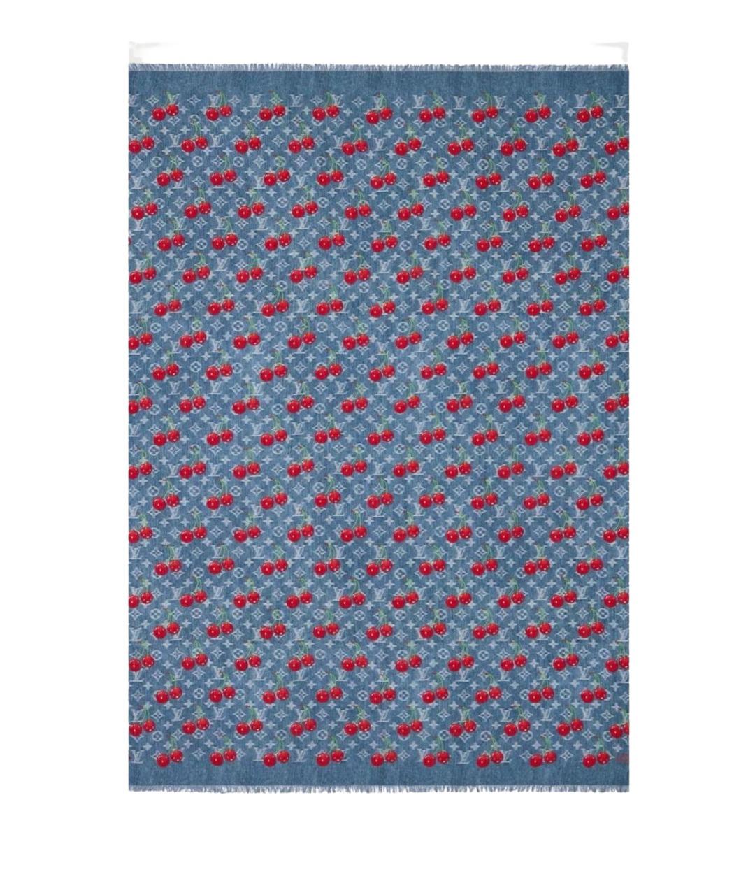 LOUIS VUITTON Голубой шерстяной платок, фото 1