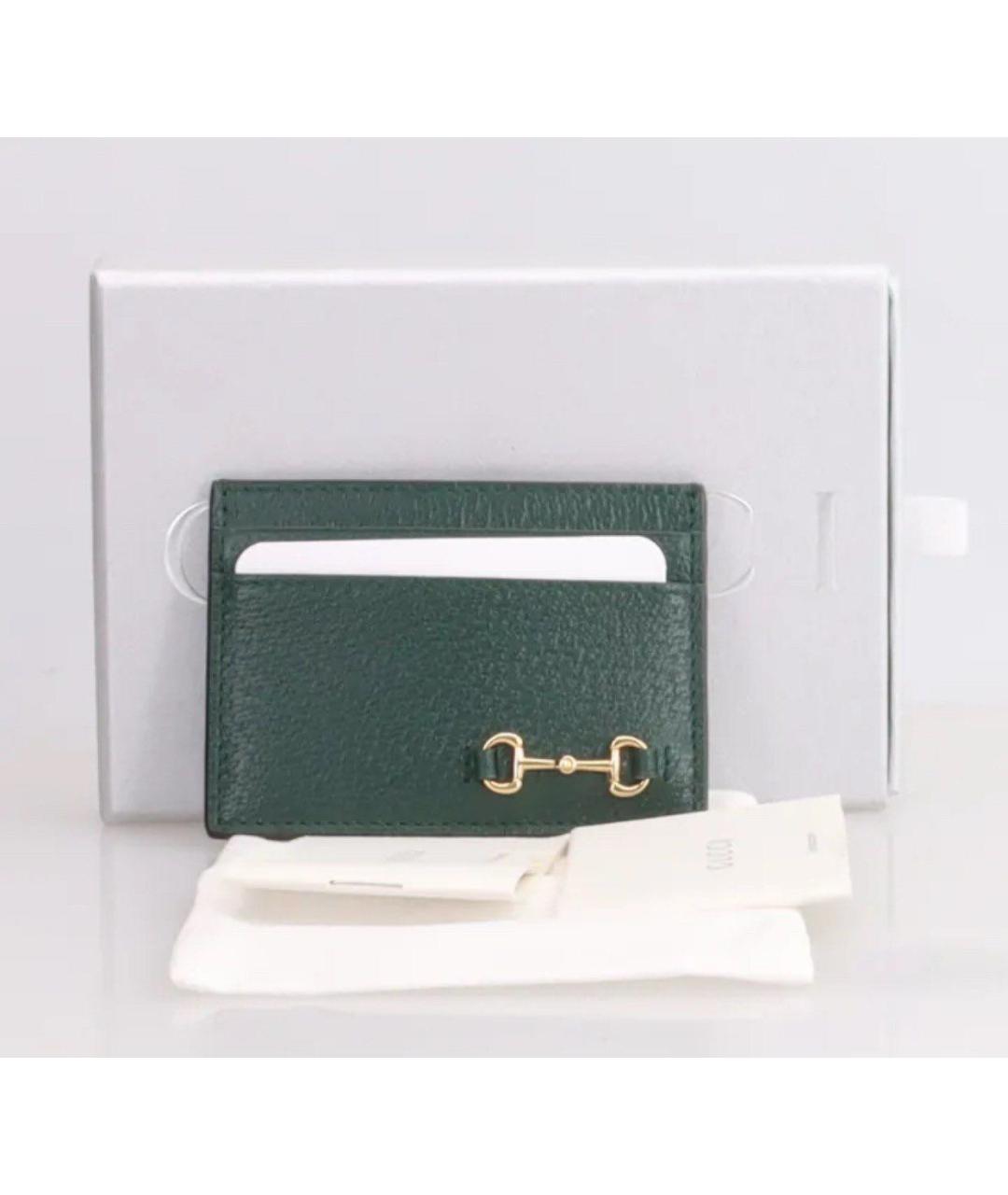 GUCCI Зеленый кожаный кардхолдер, фото 5
