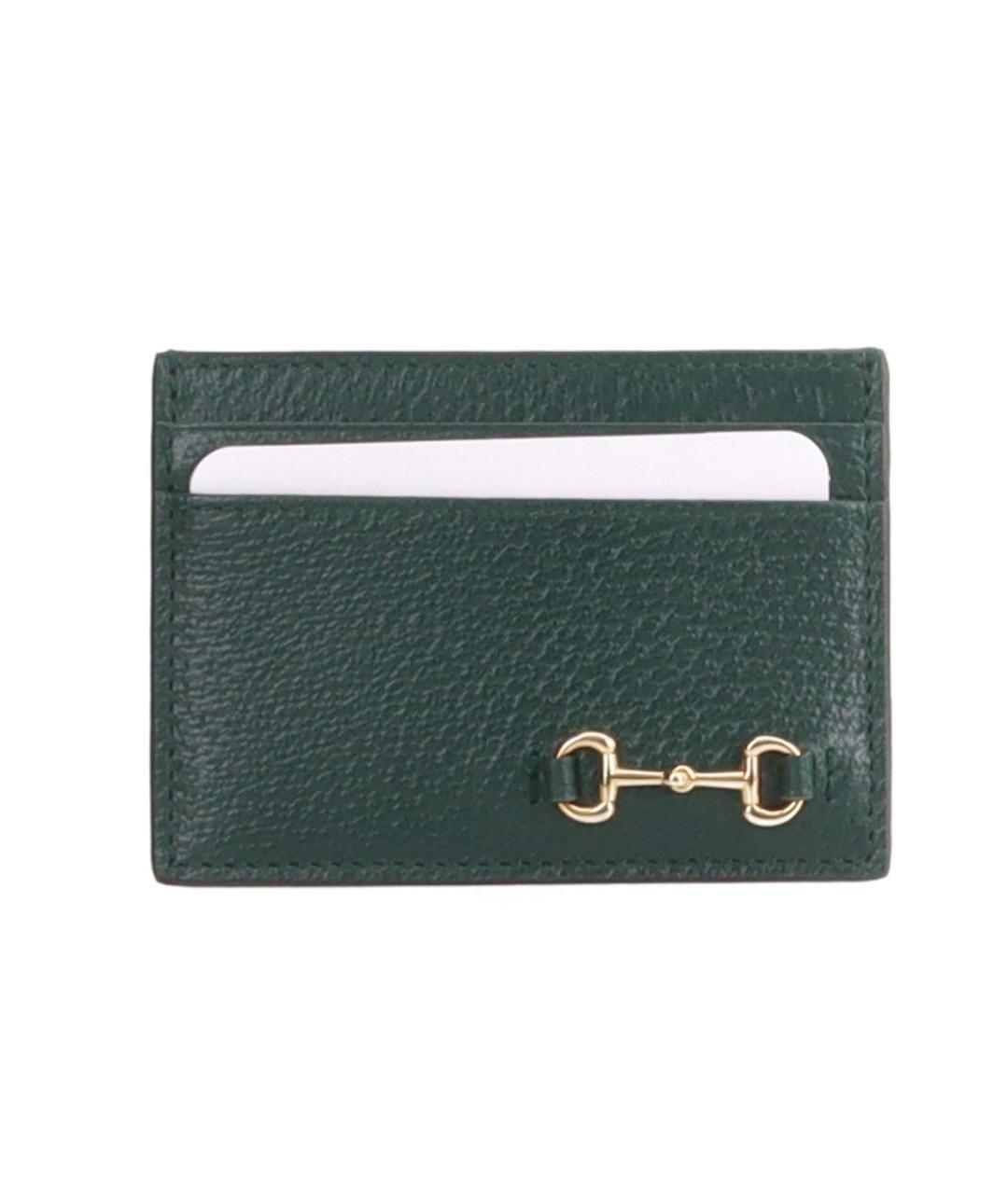 GUCCI Зеленый кожаный кардхолдер, фото 9